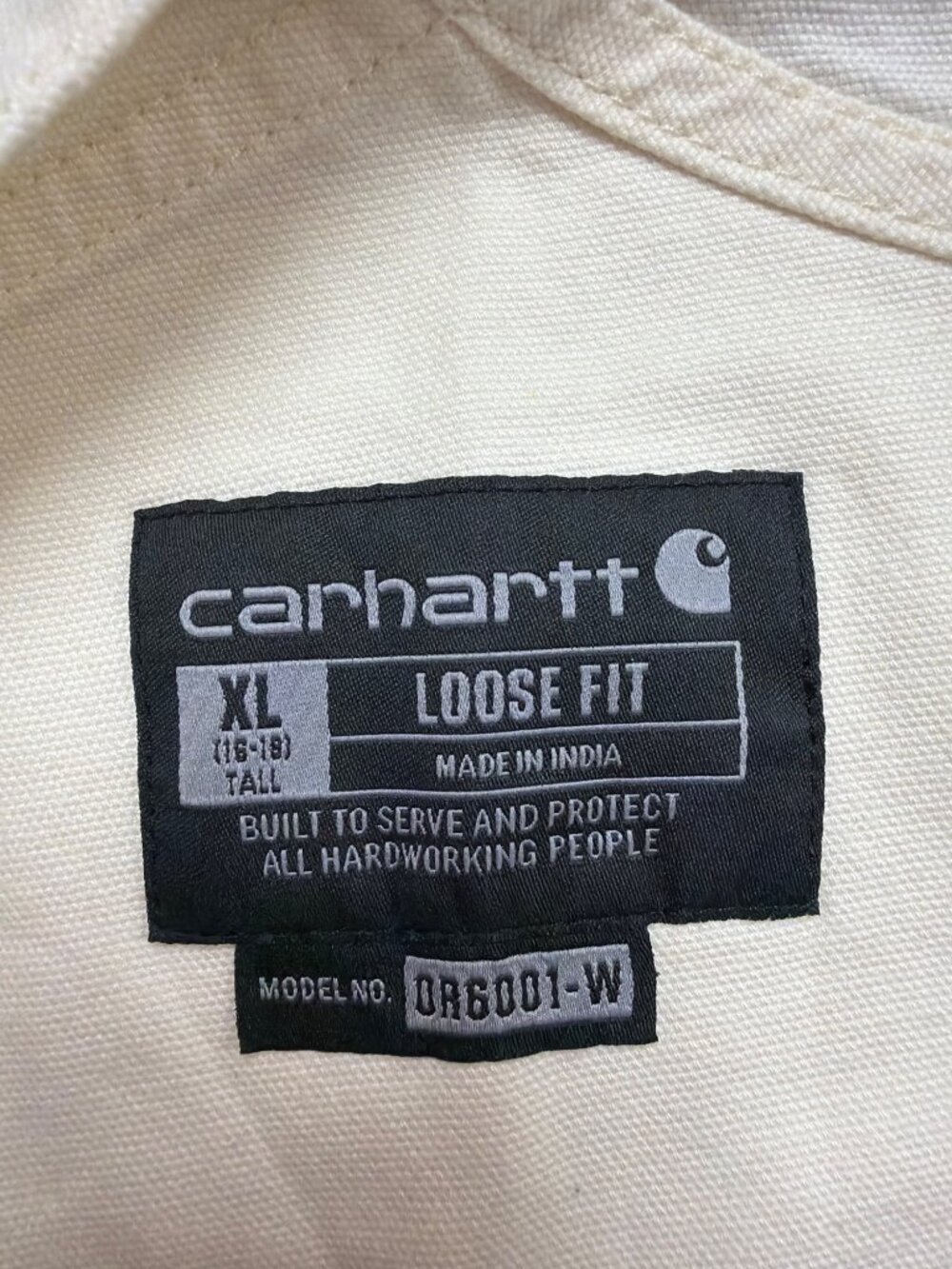 Carhartt Womens White Canvas Rugged Flex Bib Overalls Loose Fit Sz XL (16-18) - Picture 10 of 14